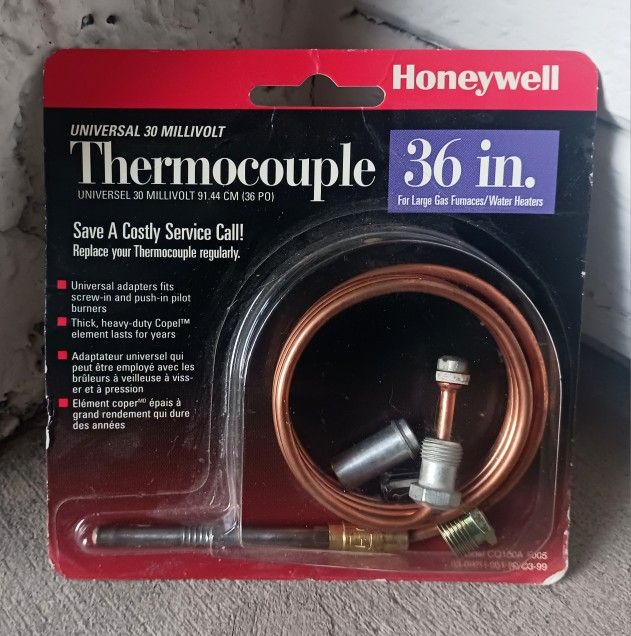 Honeywell Thermocouple (36") 30 Millivolt NEW. Never Used. Still in Original Package.