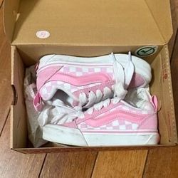 Size 12/Vans Pink and White Checkerboard Sneakers