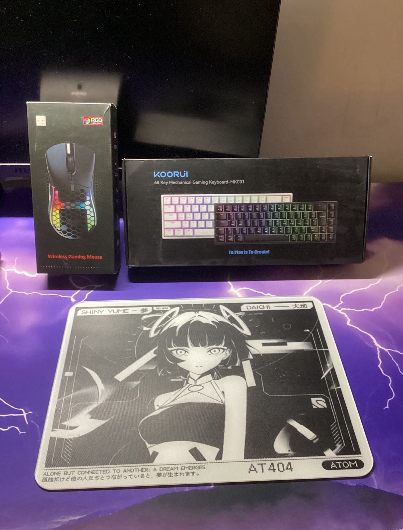 Keyboard, Mouse, Glass Mousepad Bundle!