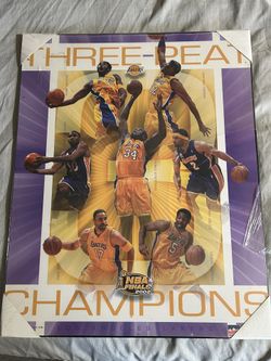 Lakers Three Peat Champs Starline 2002 Poster