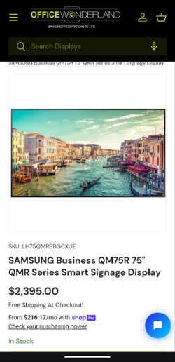 Samsung 75″ Signage Display
TV