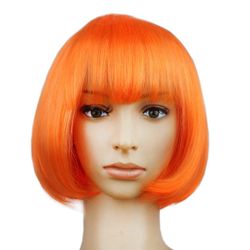 Orange Bob Costume Wig Cosplay 