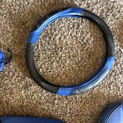 Black & blue car seat covers