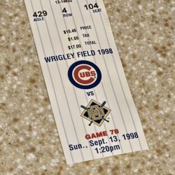 1998 Chicago Cubs  Ticket Stub