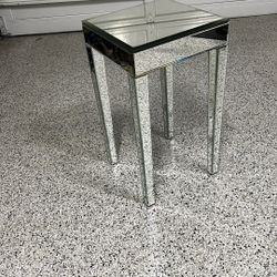 Mirrored Glass Top End Table Square 