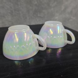 Moonglow Federal Coffee Cups - Pair of 2 - Vintage Iridescent Glassware