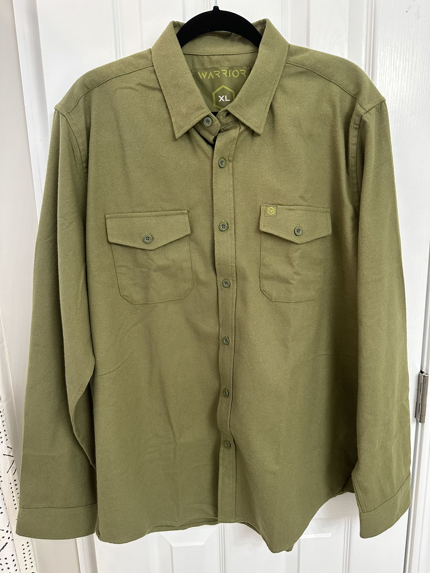 WARRIOR CAMOS XL Men’s Long Sleeve OD Green Flannel