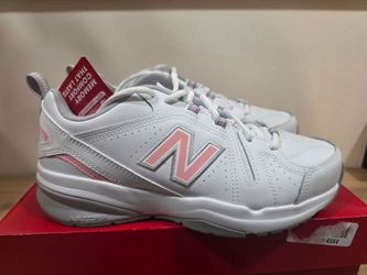 New Balance 608v5 Trainers - White/Pink Accents - Women's 9.5 - Brand New In Box