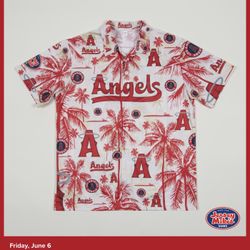 Angels Baseball City Connect button down Hawaiian shirt - adult XL