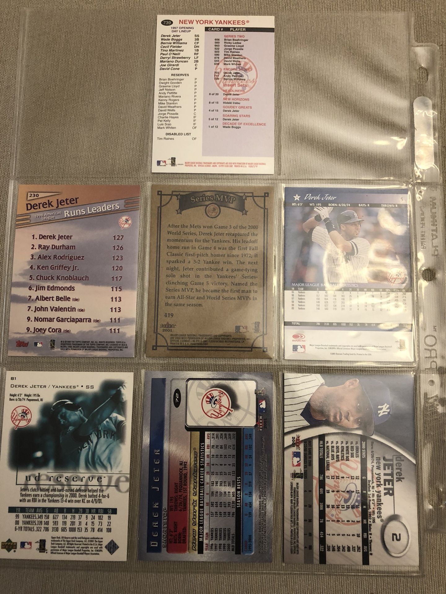 Mint Condition Derek Jeter Baseball Cards