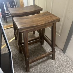 2 Wooden Barstools