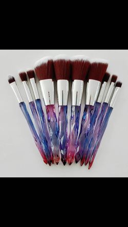 10Pcs Diamond shape handle makeup brush set