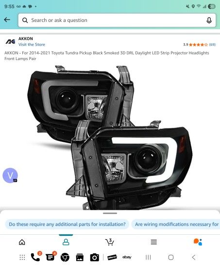 Toyota Tundra 2014 - 2021 DLR Daylight LED Projector Headlights New