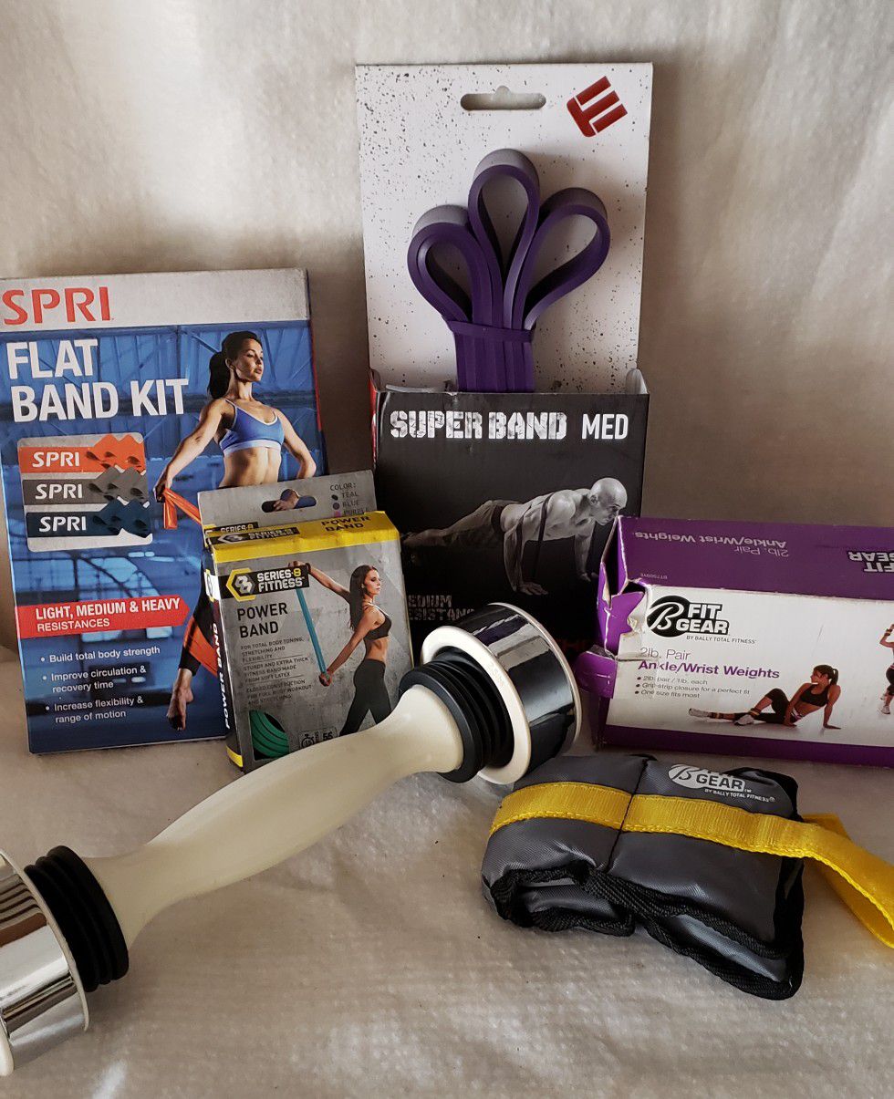 Ladies Workout Bands, Weights and Shaker Dumbell