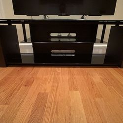 Bell’O tempered smoked glass TV stand