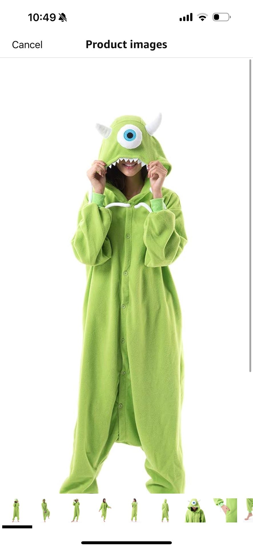 NEW Mike Wazowski Disney Monsters Inc Halloween Costume Pajamas