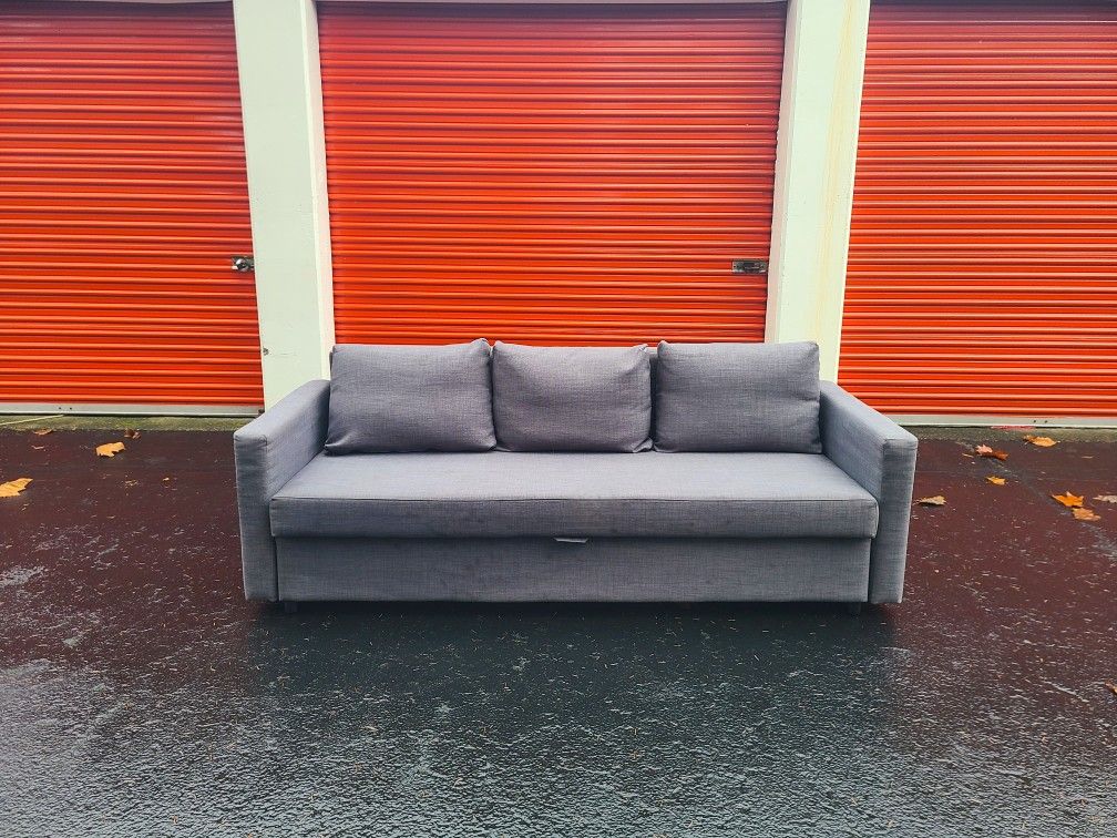 Grey Sleeper Couch w/Storage - Free Delivery