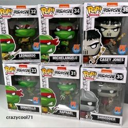 FUNKO POP SET TMNT NINJA TURTLES PX EXCLUSIVE  LOT OF 6
