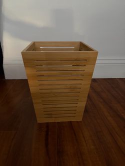 Bamboo Slatted Waste Bin