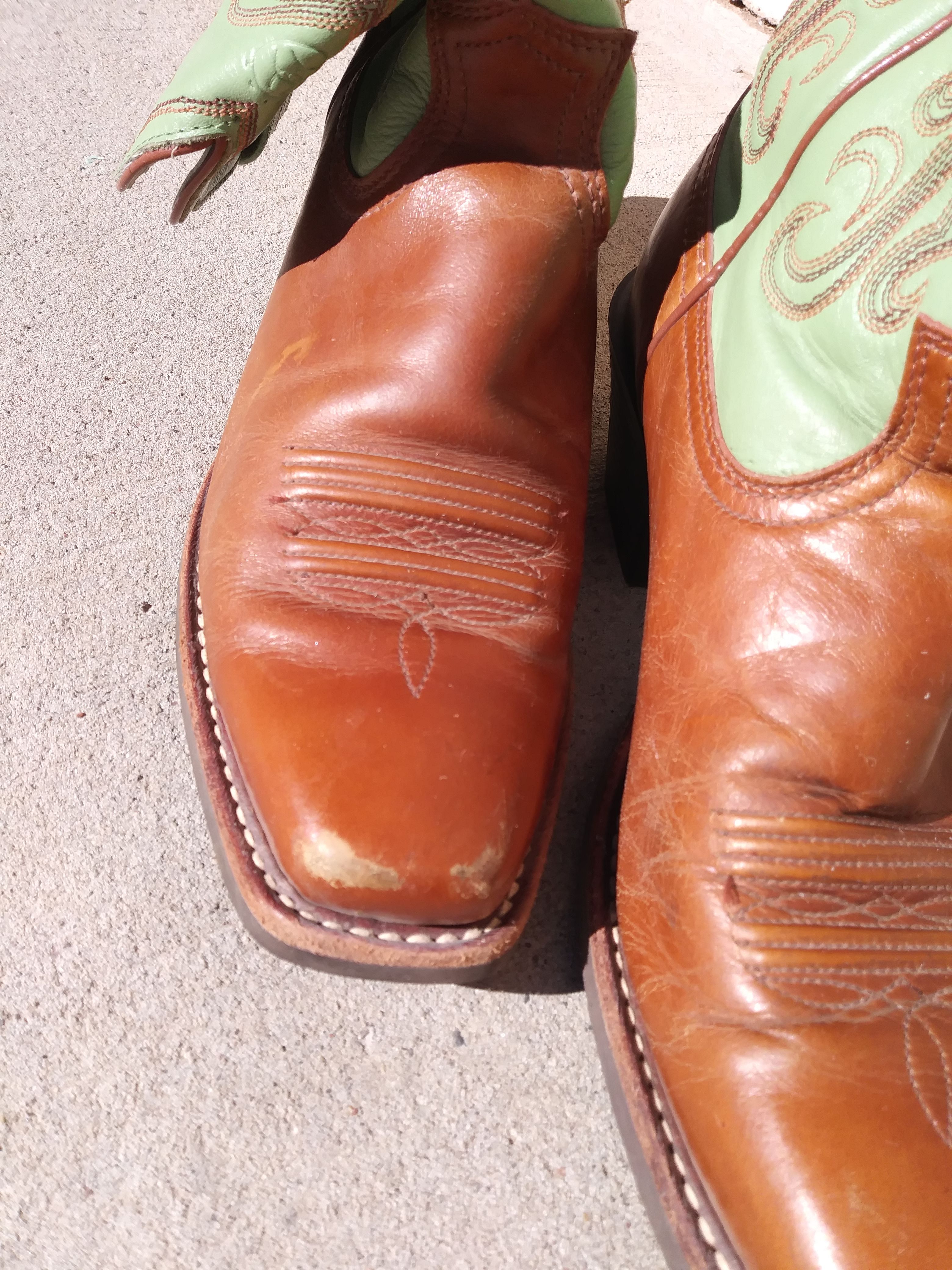 Ariat 15838 Legend Cognac Brown Mint Green Western Square Toe Boots