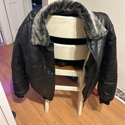 Genuine Black Leather Jacket 3XL