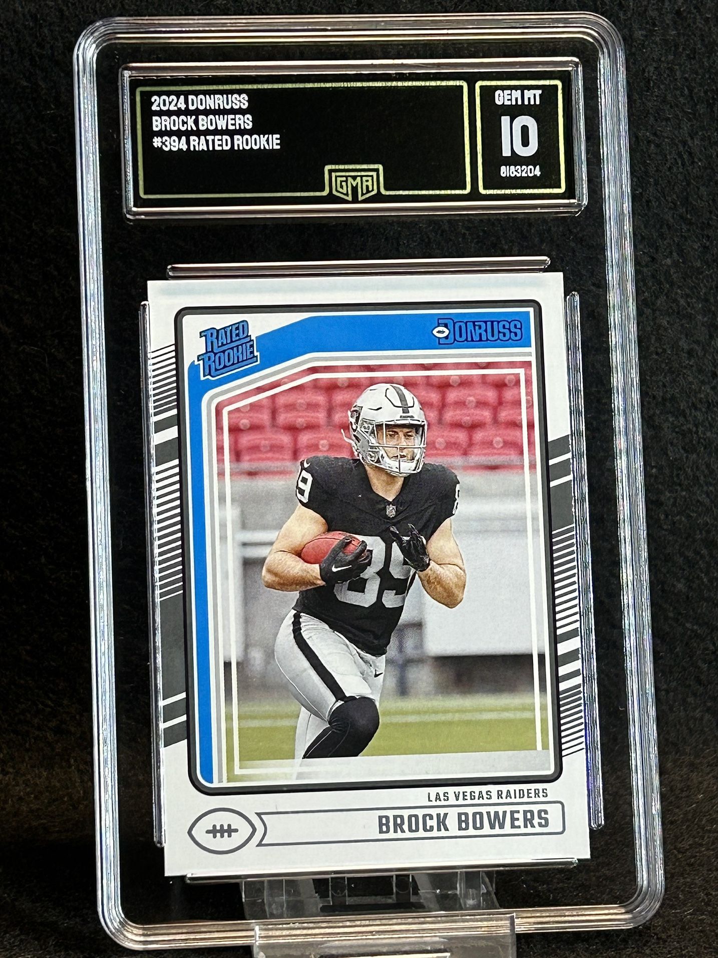 2024 Donruss π₯ Brock Bowers π₯ Rated Rookie GMA 10 π Mint - Las Vegas Raiders
