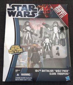 Star Wars 104th Battalion "Wolf Pack" Clone Troopers boxed set- sealed