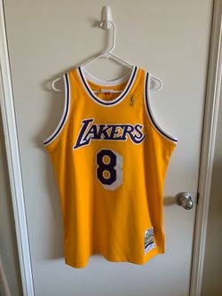 Kobe Bryant 8 Lakers 1996-97 Mitchell & Ness Authentic Gold Jersey 44 Large