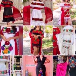 Vestidos Bordados Méxicanos - Beautiful Mexican Dresses  -  Precios Varian - Prices Vary