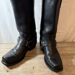 DOUBLE H Black Rare Motorcycle Boot Leather #5008 RARE Made