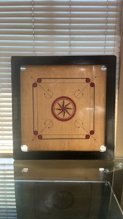 Full size -35 inchx35 inch black  carromboard with 24-pieces crystals coin with one stricter