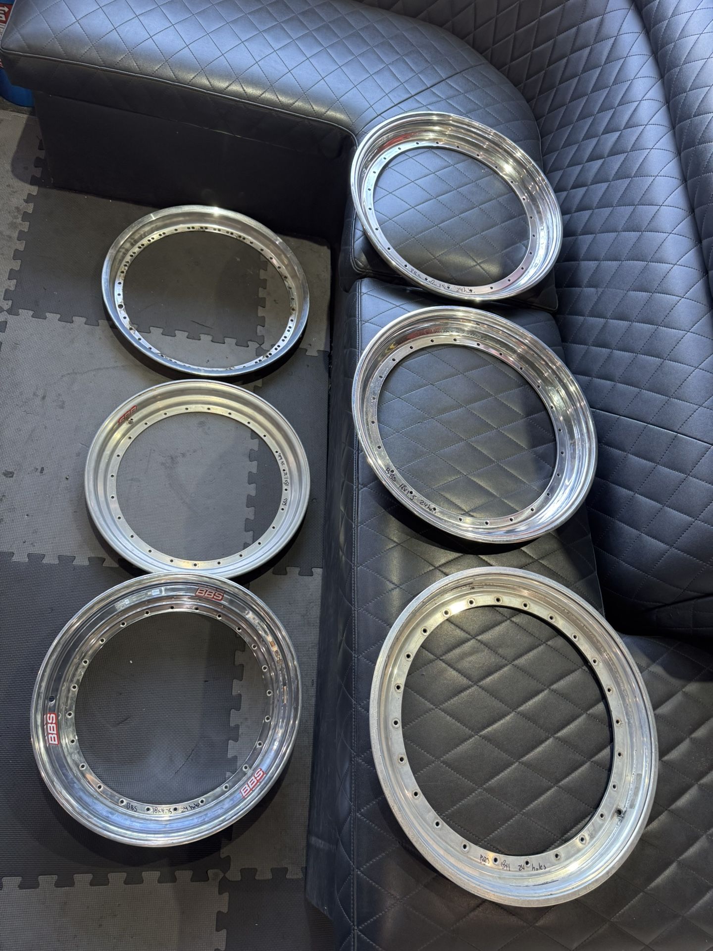 18” BBS E88 E26 E28 Outer Lip Barrel Wheels 24 Holes