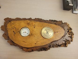 Handmade Weather Station Clock Thermometer