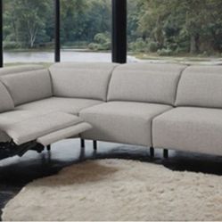 Brand New Grey Modern Style Power Reclining Sectional Sofa 