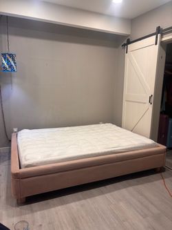 Queen pink bed frame