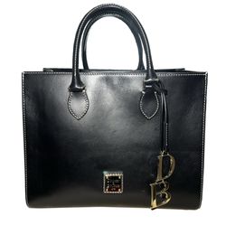 Black Genuine Leather Tote Bag (Dooney & Bourke - Belmar Janine 30 NS)