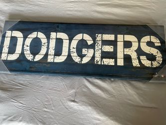 Dodgers Wooden Wall Art Sign – 30" Rustic MLB Decor