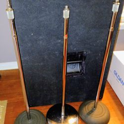 3 Vintage 1960s 1970s ATLAS Microphone Mic Stands