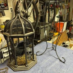 Antique Birdcage With Stand