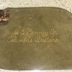 Vintage Bank Deposit Bag 💰 "J.C.Penny" Columbus Indiana Store currency / Coin / Notes / Money 