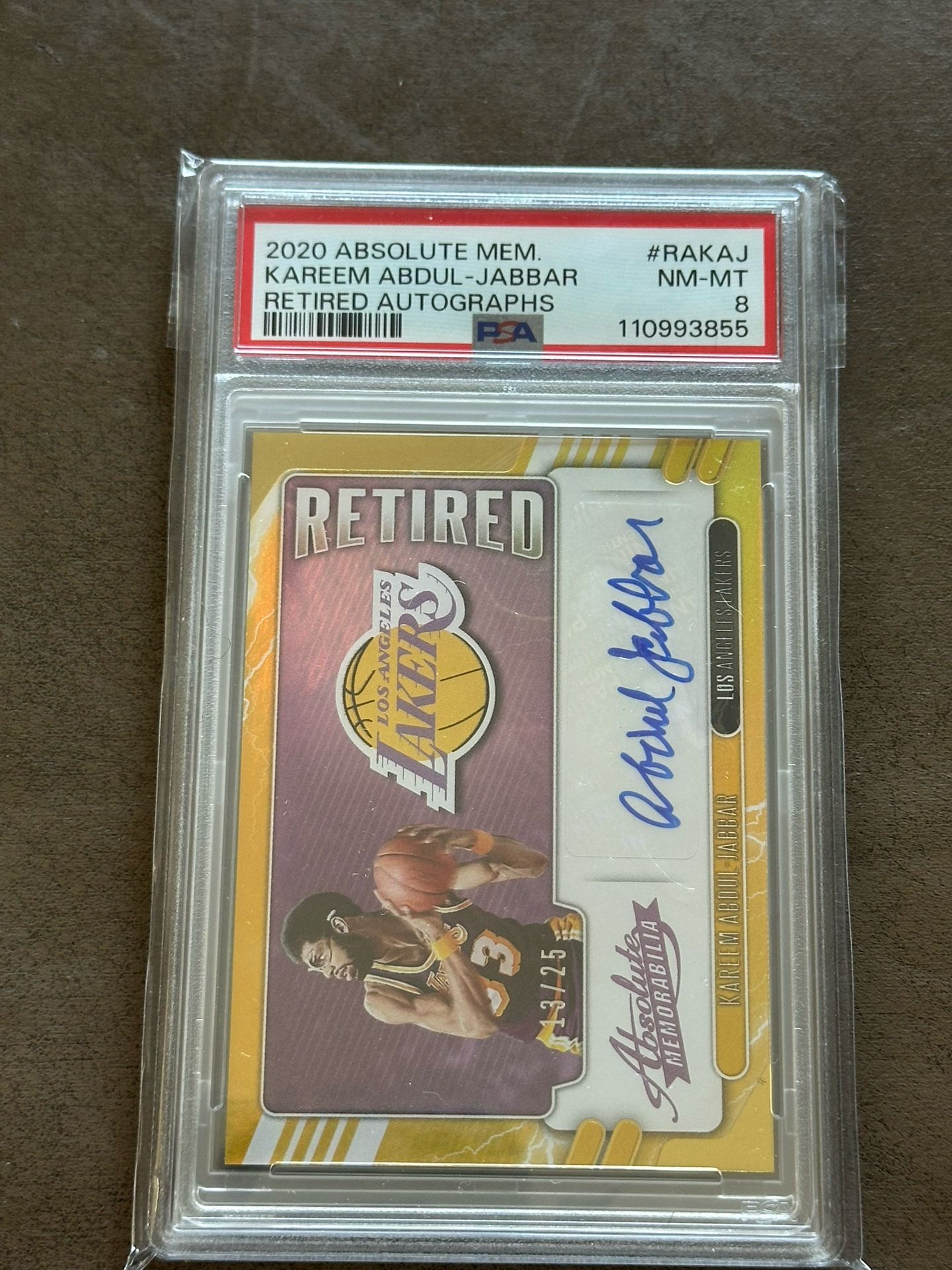 Absolute Retired Auto Kareem Abdul Jabbar Psa 8 13/25