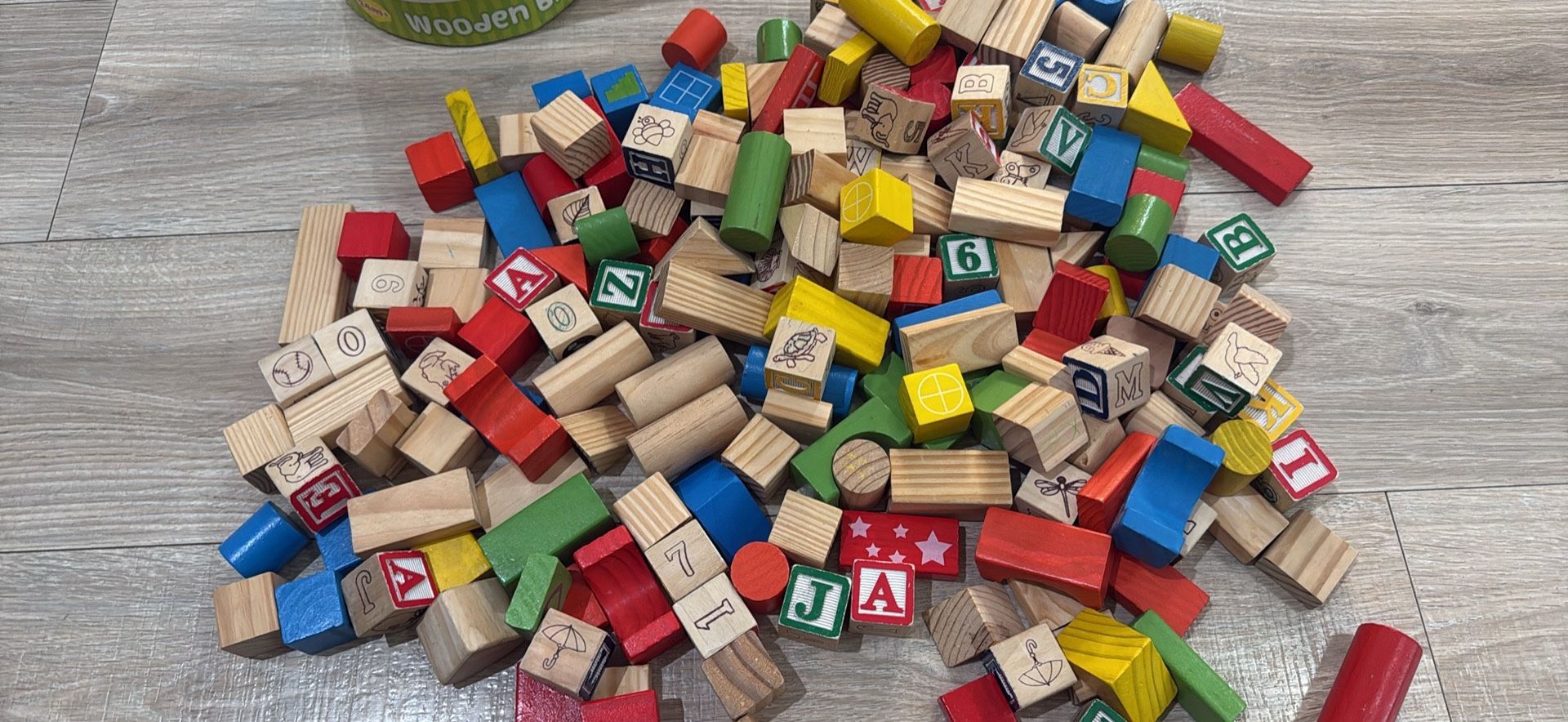 Bucket Of Wooden Blocks