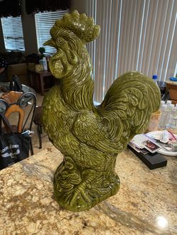 Beautiful Green Kitchen Rooster Ceramic