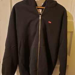 Mens Black Levis zip-up hoodie

