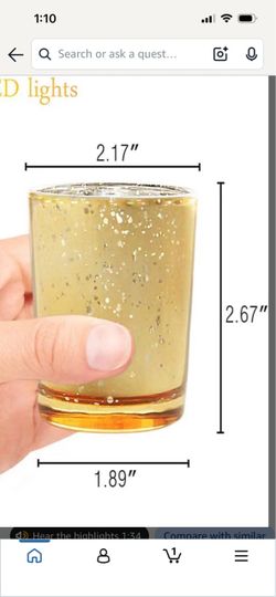 Gold Mercury Votive Candle Holders