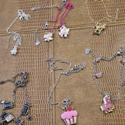 Six vintage chain necklaces