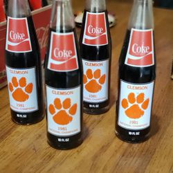 4 1981 Clemson National Champs Coke Bottles