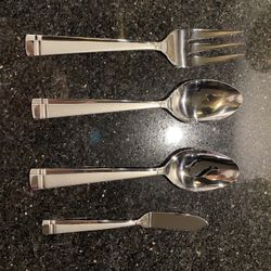 Oneida CAPRICE 1937 Nobility Plated Salad Mixer Fork & 2 Spoons & a Butter Knife