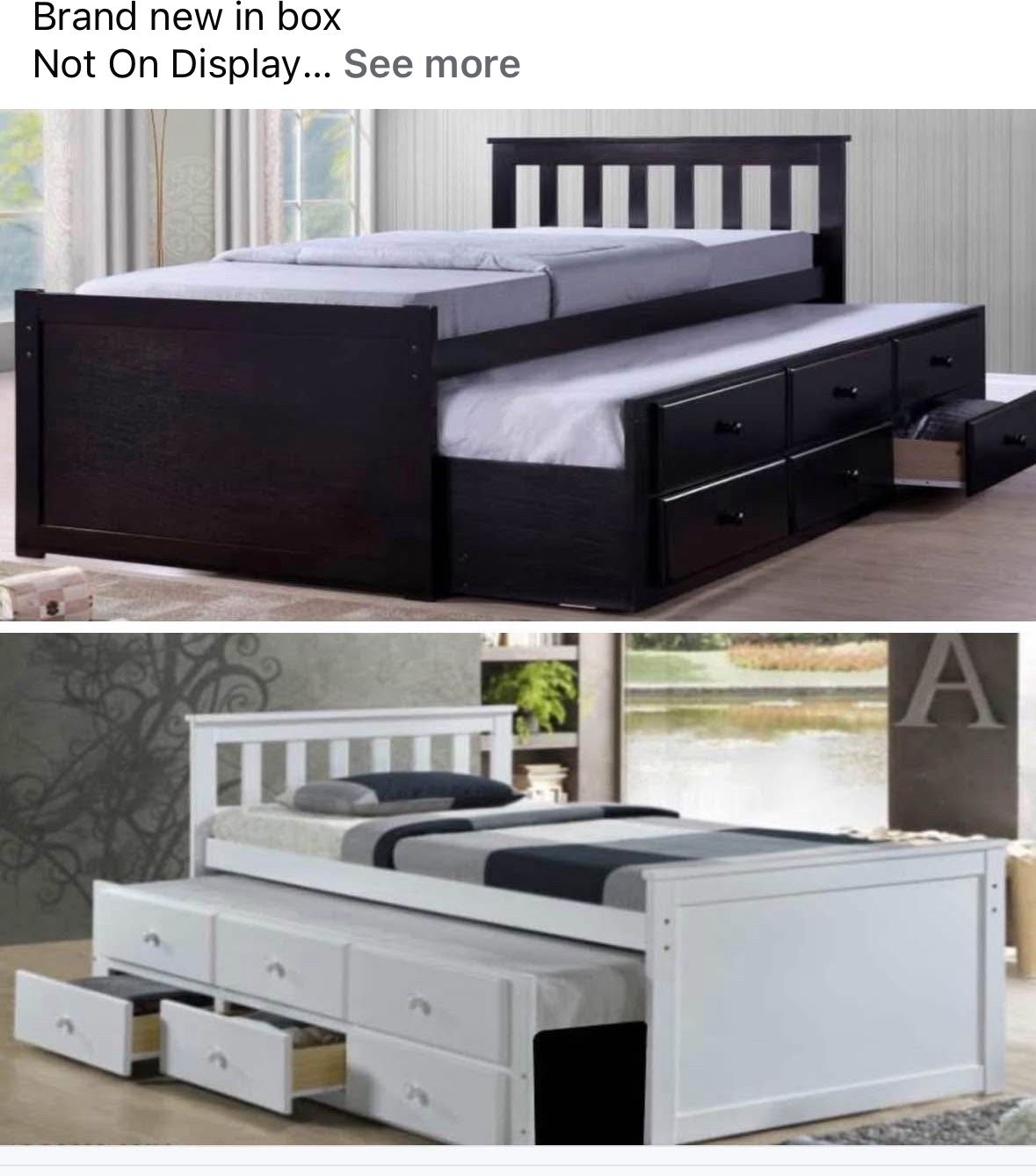 Twin Bed With Twin Trundle Not Including Mattress