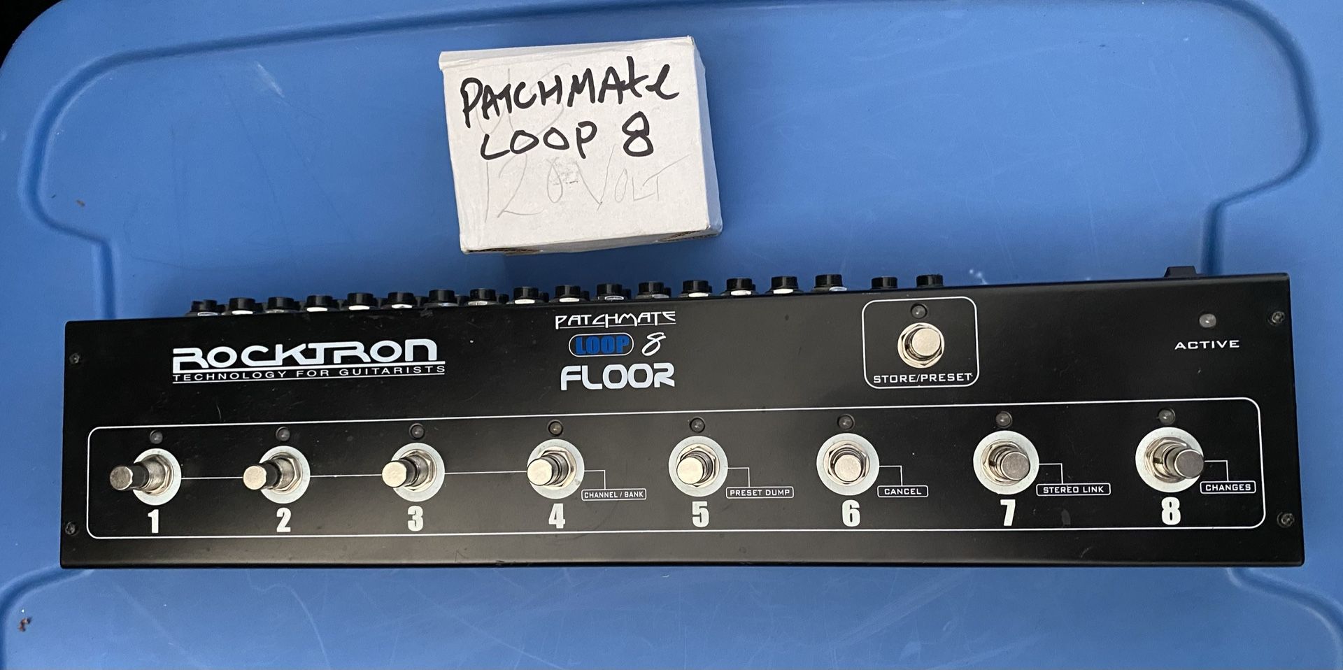 Rocktron PatchMate Loop 8 Floor Audio Switcher. Works great. Comes with power supply